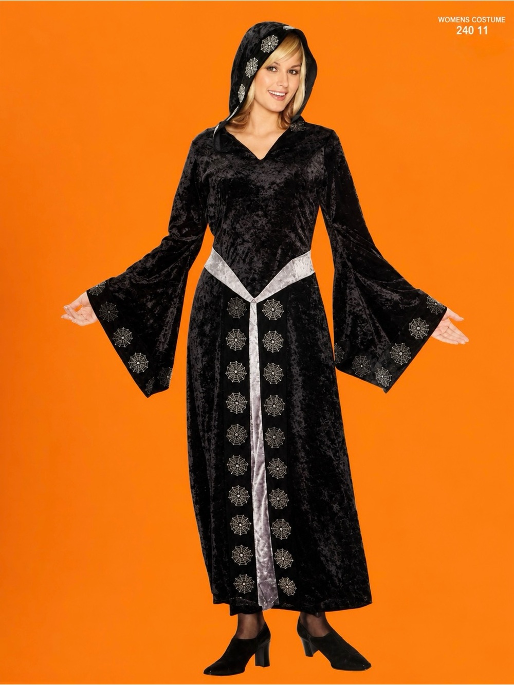 Target Women's Adult Gothic Robe Spiderweb Costume Size Large EUC